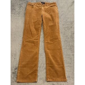 Chaps Denim Corduroy Pants Womens 6 Straight Leg Brown Casual Holiday